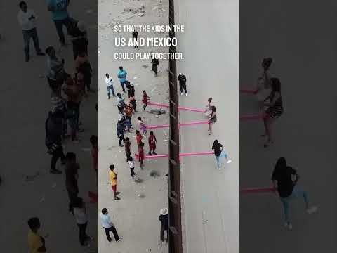 They made a seesaw at the border wall of U.S. and Mexico so the kids could play together 👏❤️