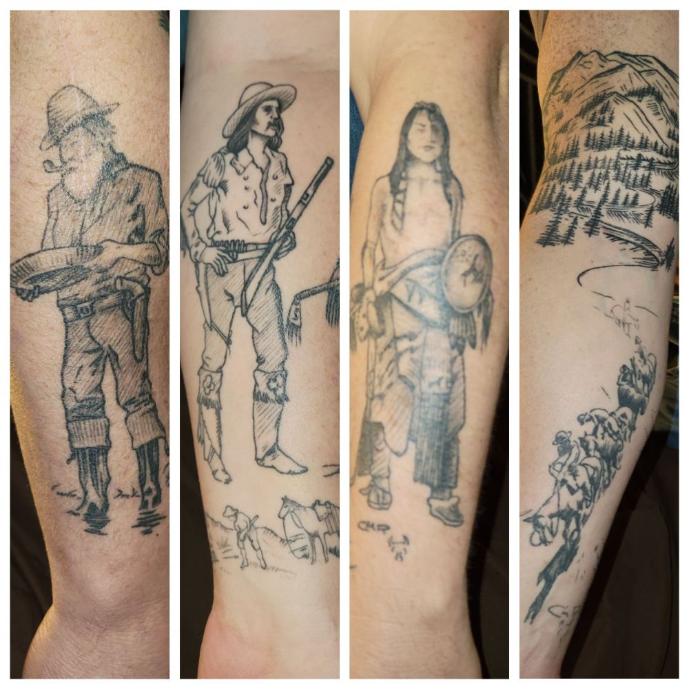 A collage of CMR tattoos 