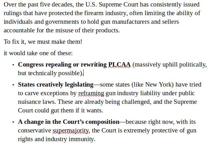 Scotus protects the gun manufacturing and the elite behind it.