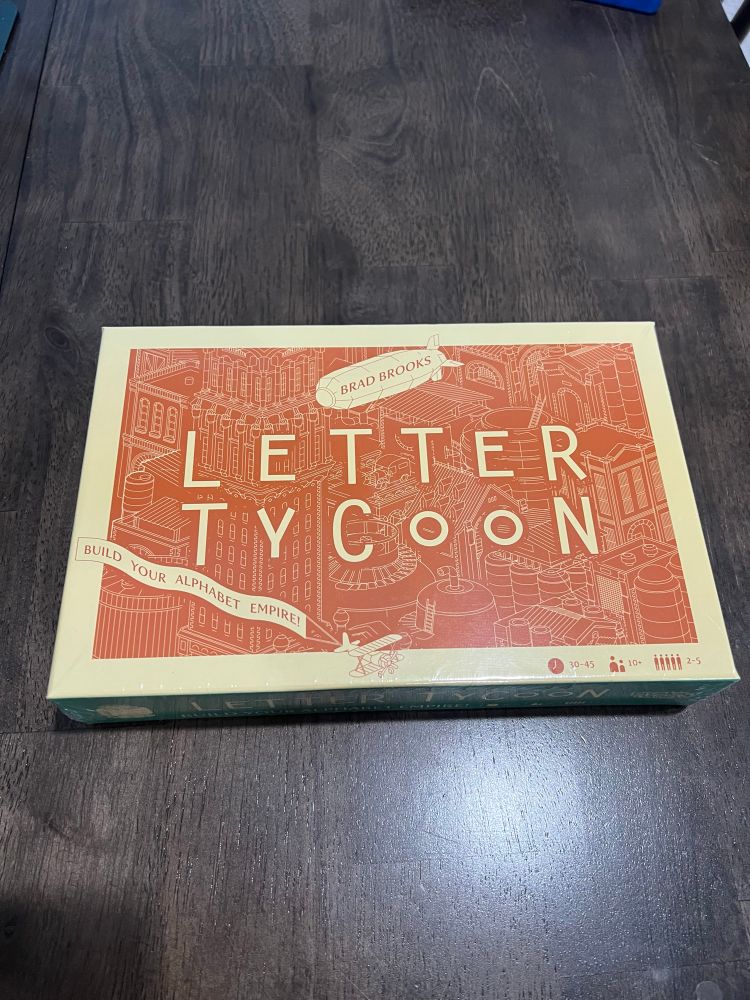 Letter tycoon by Brad Books. Box says “Build your alphabet empire” 