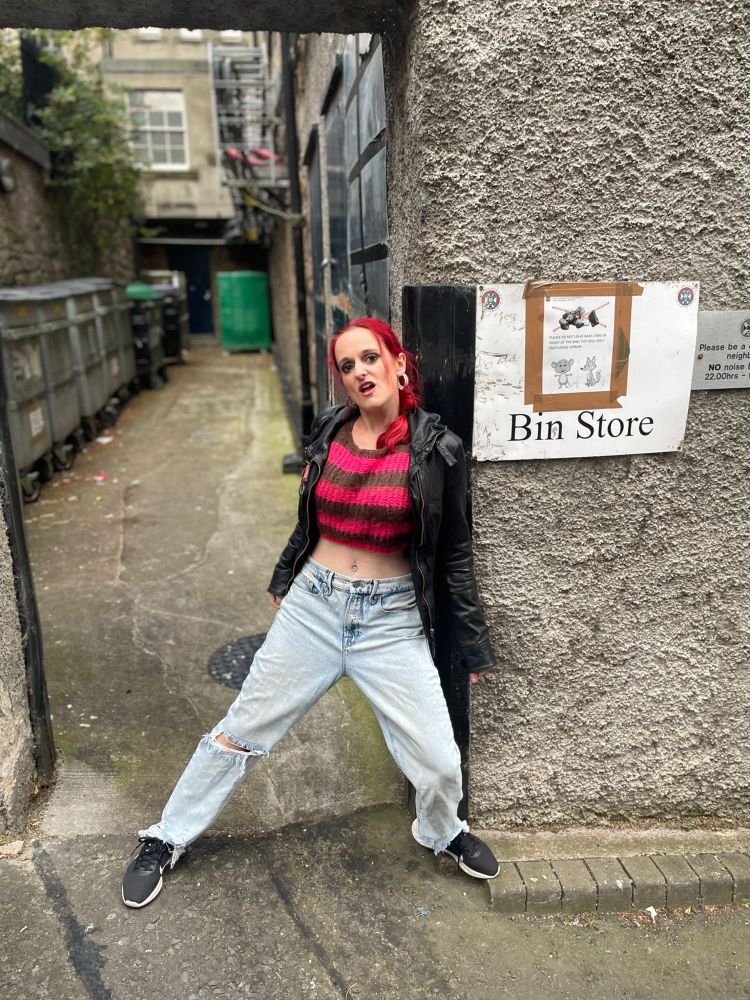 I’m by the bin store looking very 90s britpop