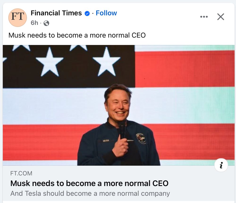 Musk needs to become a more normal CEO FT headline