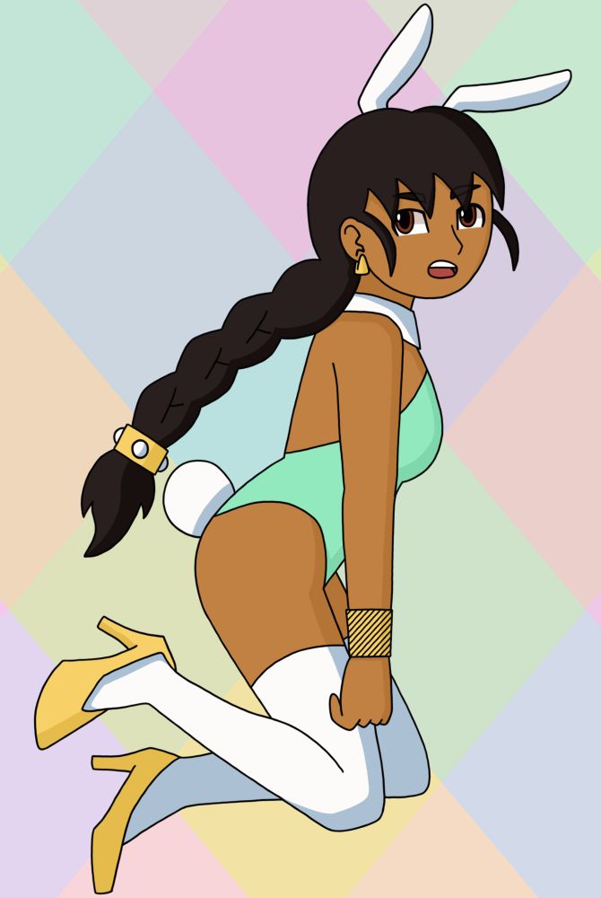 Princess Lily wearing a bunny suit, sporting her typical color palette.