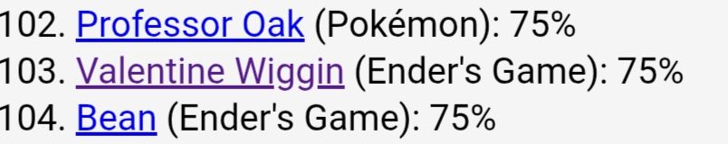 Professor Oak from Pokemon, as well as Valentine Wiggin from Ender's Game and Bean from Ender's Game