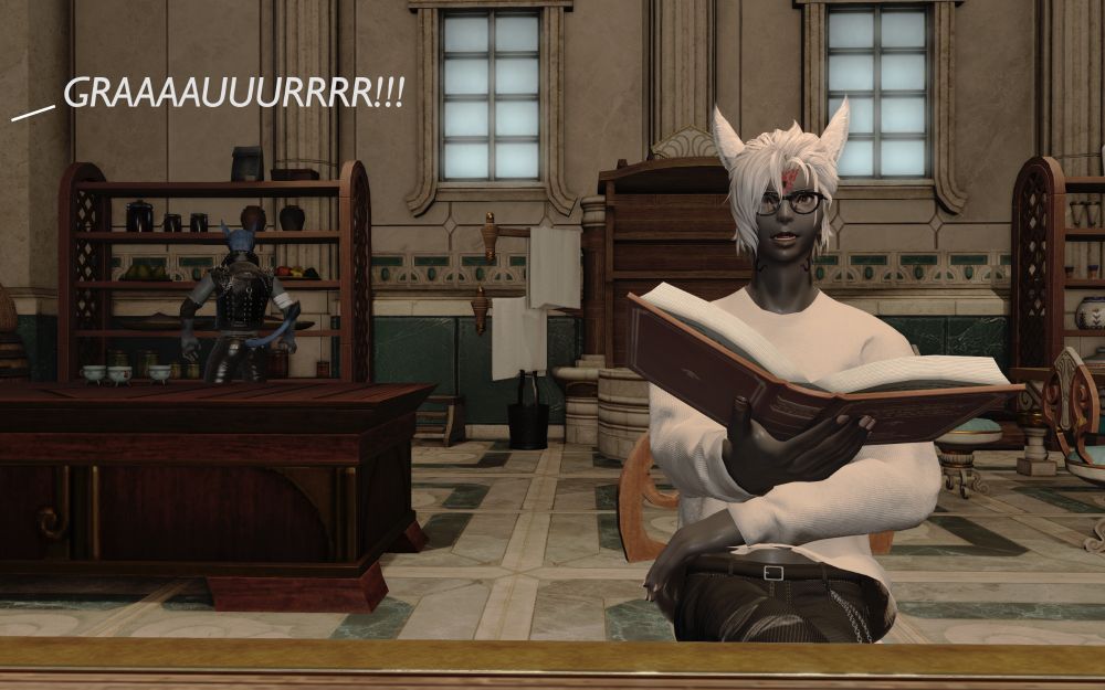 A sudden roar from outside startles both of them.