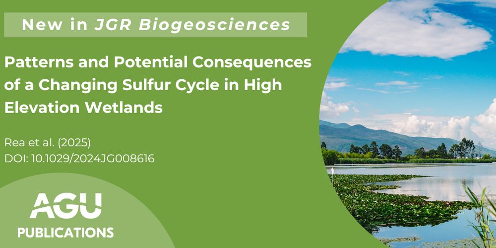 New in JGR Biogeosciences: Patterns and Potential Consequences of a Changing Sulfur Cycle in High Elevation Wetlands by Rea et al. 2025