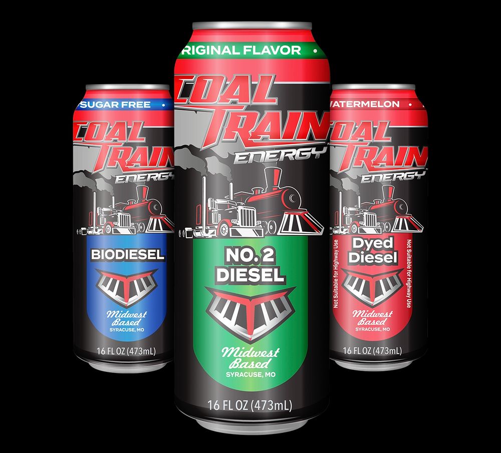 Coal Train Energy drink cans 