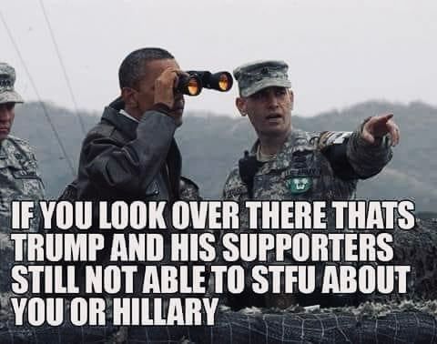 IF YOU LOOK OVER THERE THATS TRUMP AND HIS SUPPORTERS STILL NOT ABLE TO STFU ABOUT YOU OR HILLARY