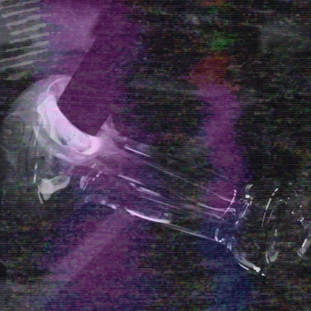 Image of a glass pipe traditionally used to smoke cannabis being forged. An overlay of colorful static from a retro television slightly distorts it. 