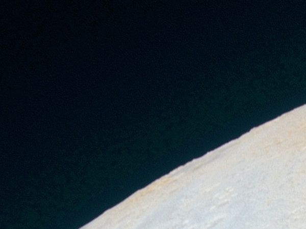 A cropped image of Pluto taken by NASA's New Horizons spacecraft.