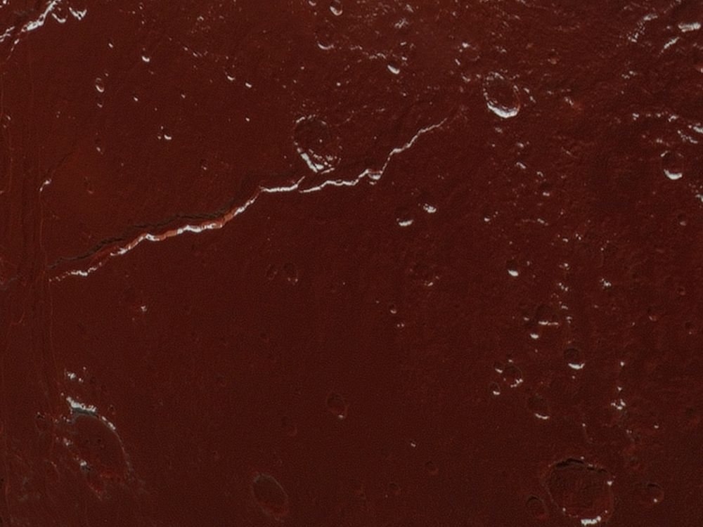 A cropped image of Pluto taken by NASA's New Horizons spacecraft.