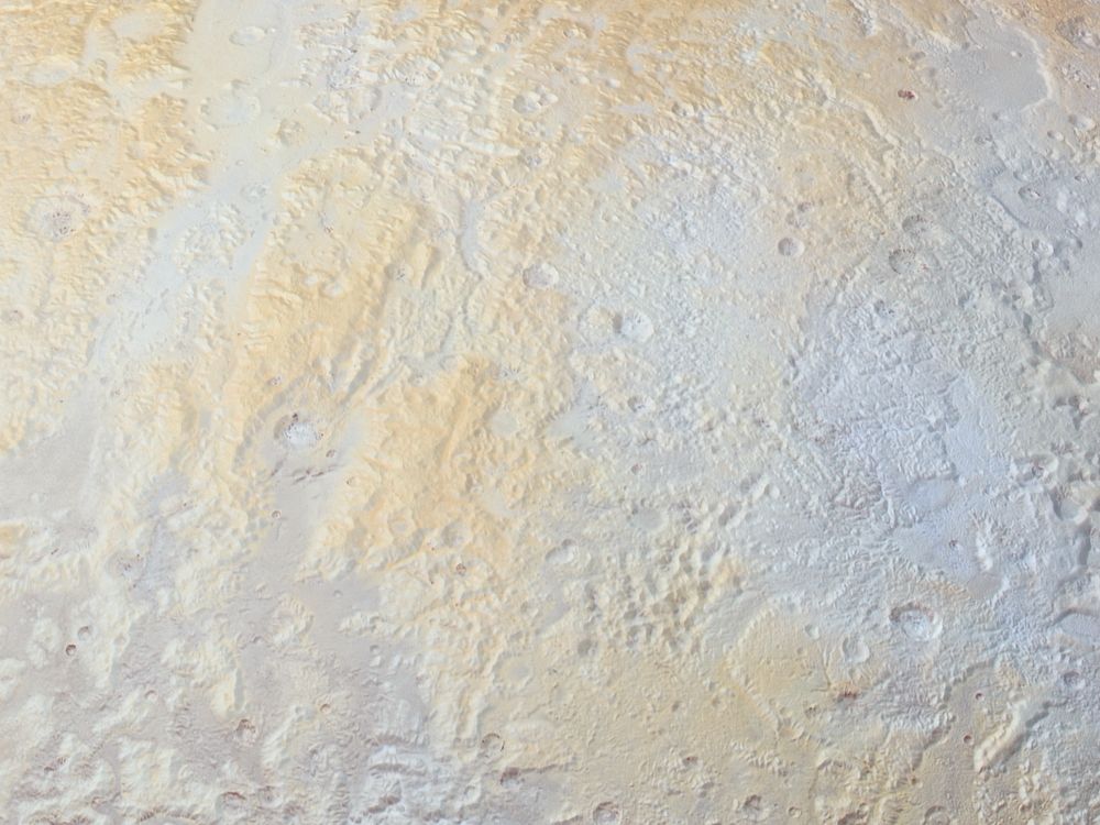A cropped image of Pluto taken by NASA's New Horizons spacecraft.