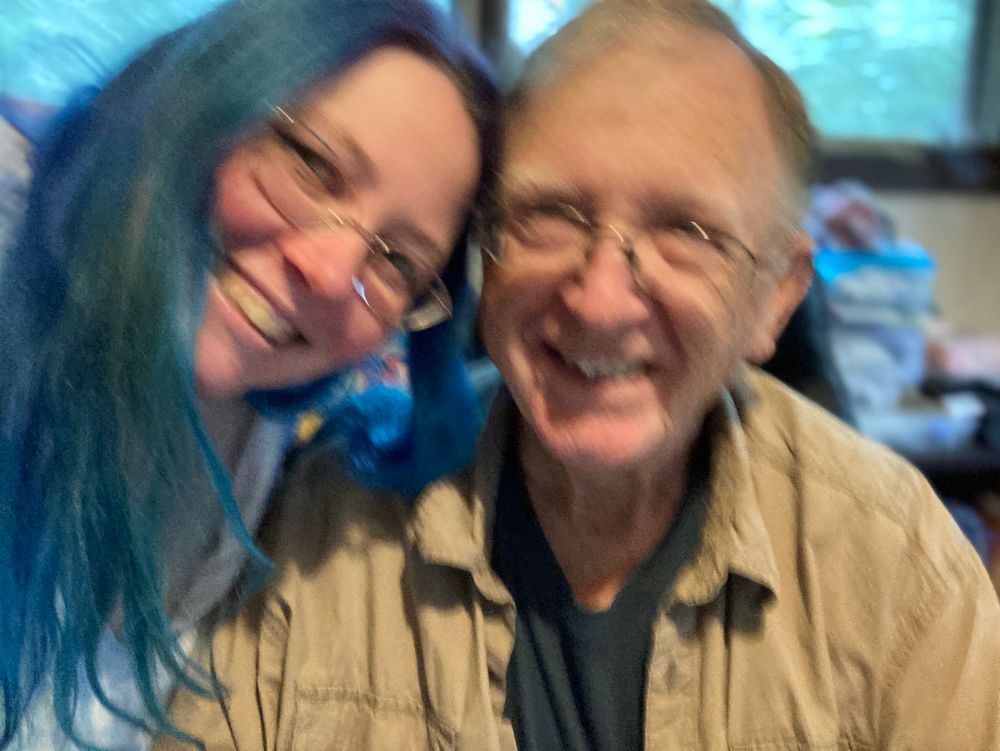 A slightly blurry selfie of Cislyn and Dad. 
