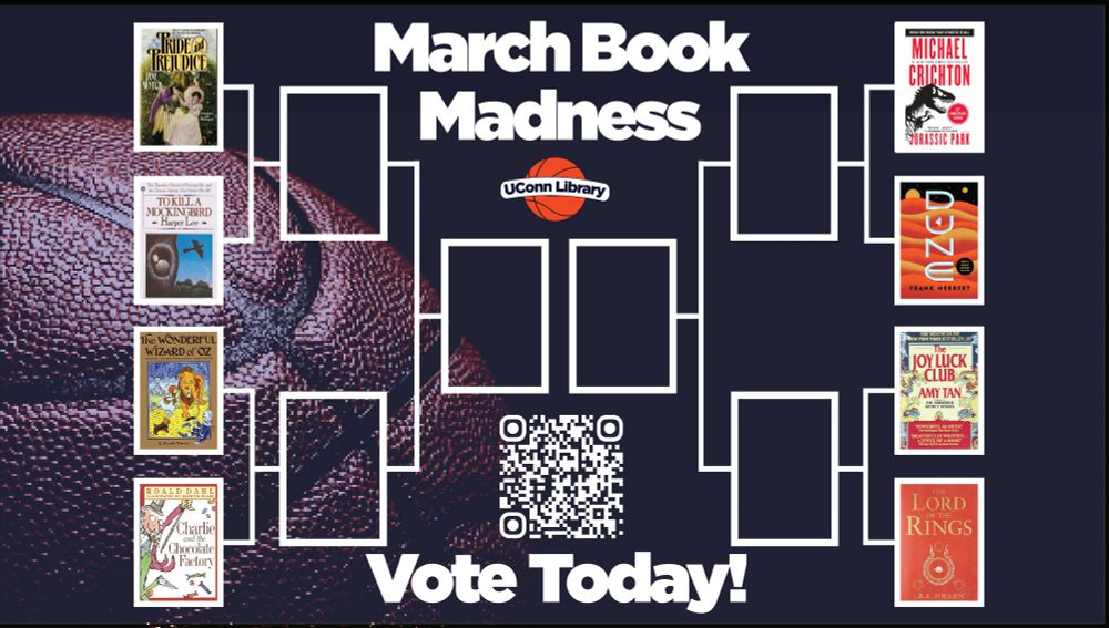 March Madness book bracket with the following match ups

Pride & Prejudice vs. To Kill a Mockingbird
The Wonderful Wizard of Oz vs. Charlie and the Chocolate Factory 
Jurassic Park vs. Dune
The Joy Luck Club vs. The Lord of the Rings