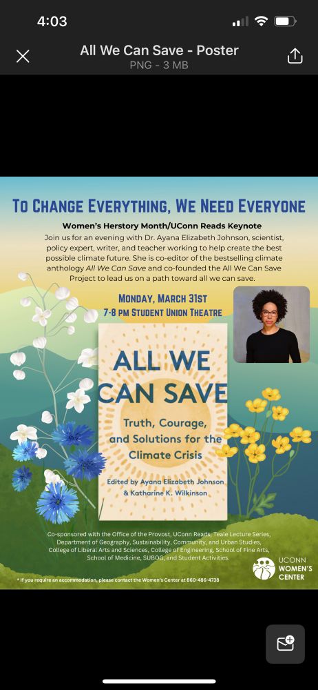 All We Can Save book cover with lecture information