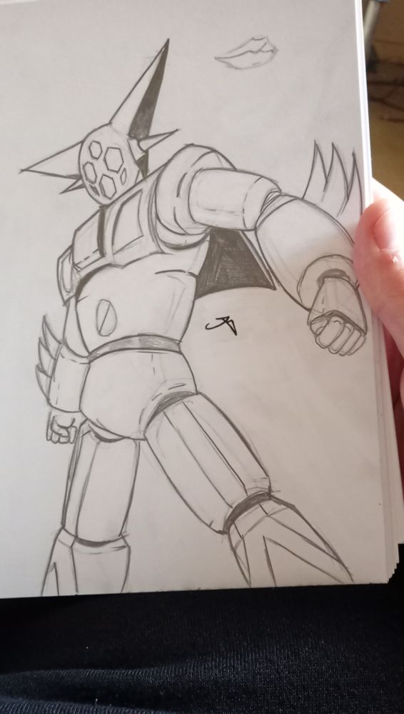 A Pencil Drawing of Getter one from anime Getter Robo