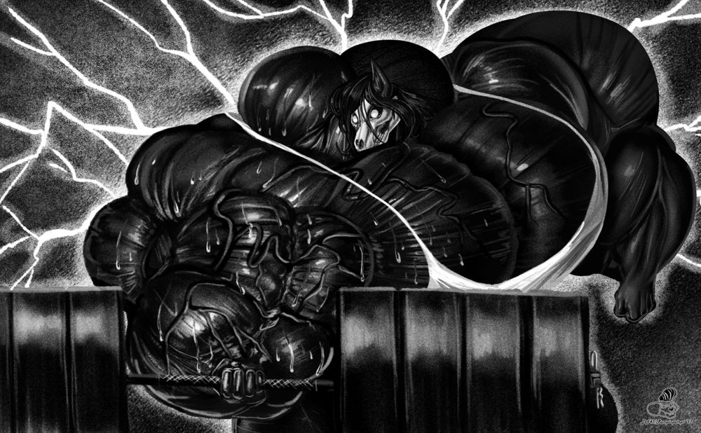 A muscular Mal0 doing arm curls