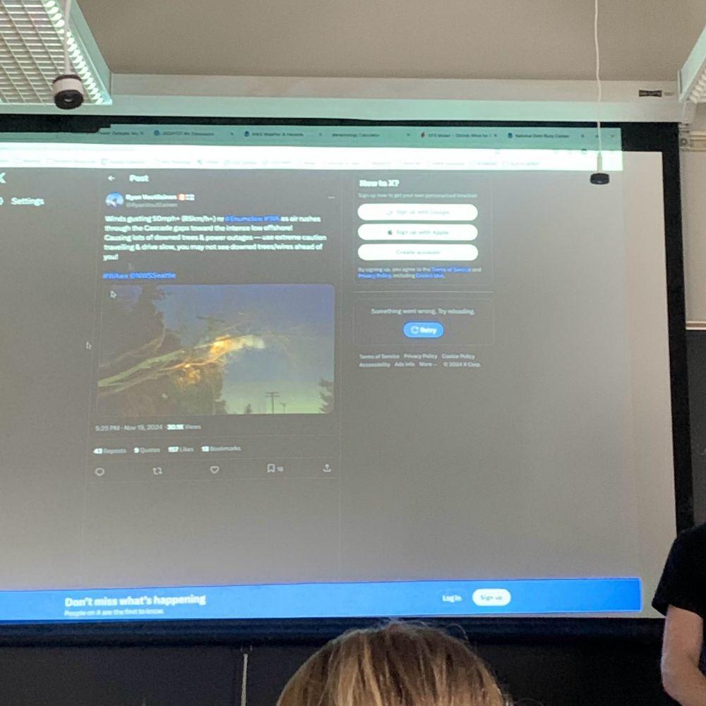 Photo of a classroom display showing Ryan Voutilainen’s social media post