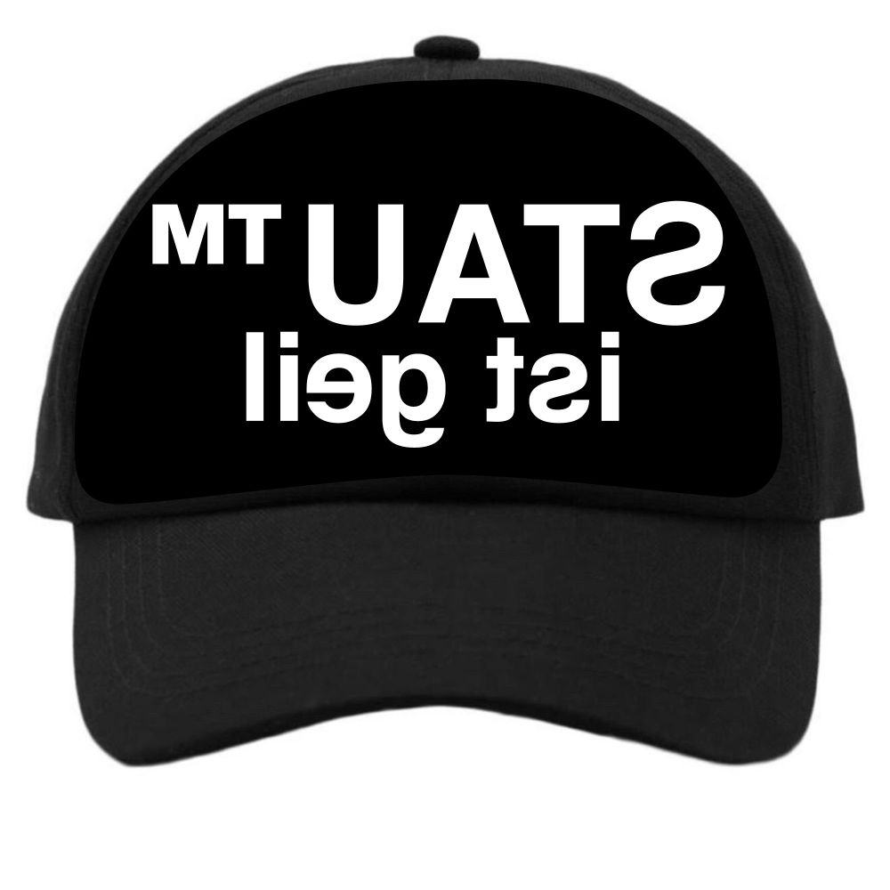 Baseballkappe mit Aufschrift "STAU™ ist geil" in Spiegelschrift