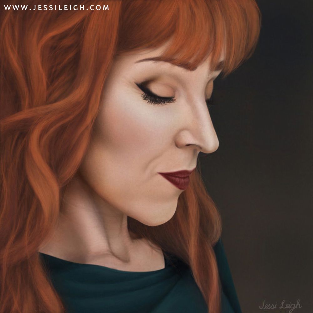 A realistic portrait of Rowena MacLeod from the tv show Supernatural