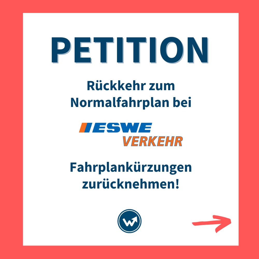 Petition: Rückkehr zum Normalfahrplan bei ESWE Verkehr, Fahrplankürzungen zurücknehmen