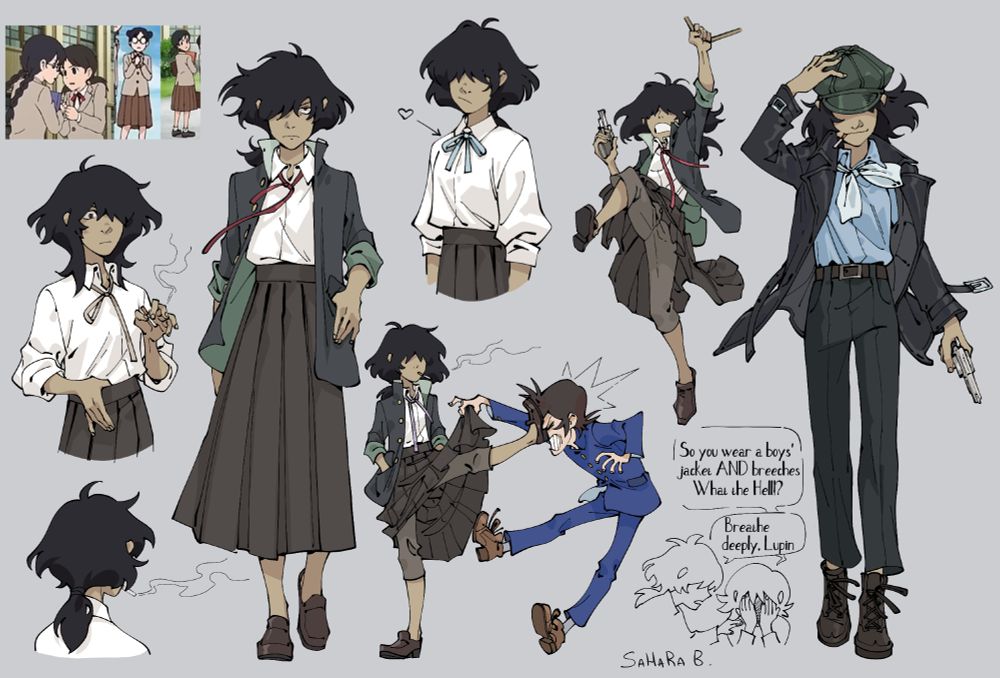 Jigen, if he were a girl, he would definitely look good in a long skirt
We already knew they suited him