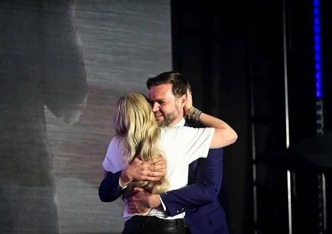 JD Vance and Erika Kirk Warm Hug at Turning Point