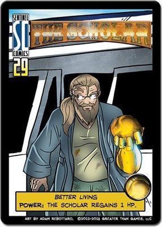 Sentinels of the Multiverse hero card featuring The Scholar.