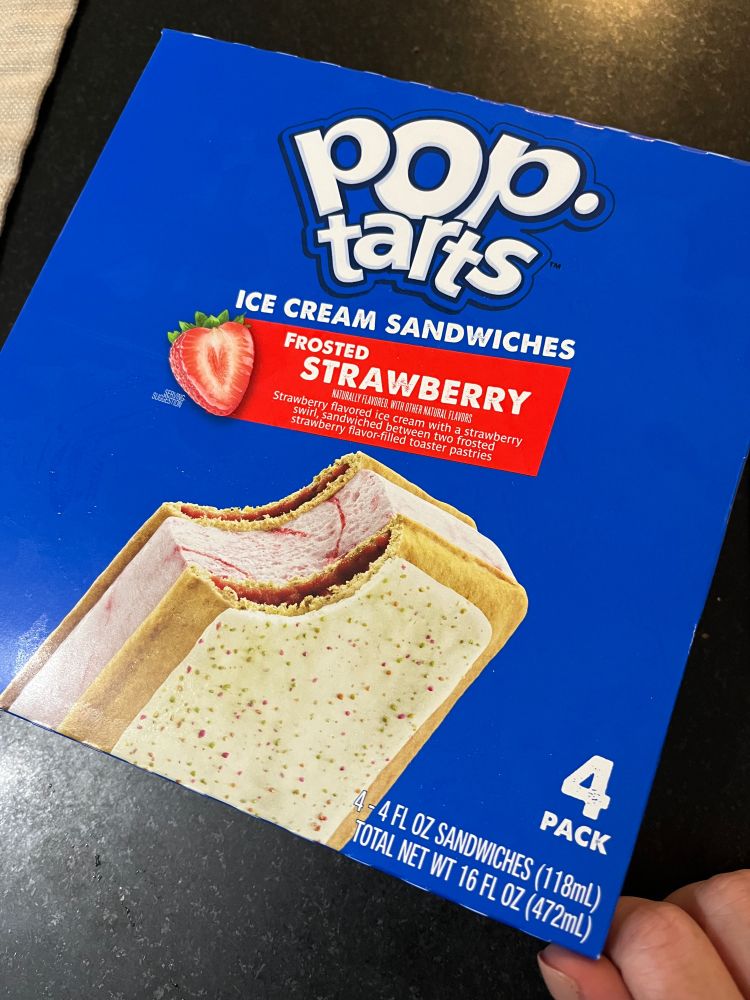 PopTarts ice cream sandwiches, strawberry flavor.