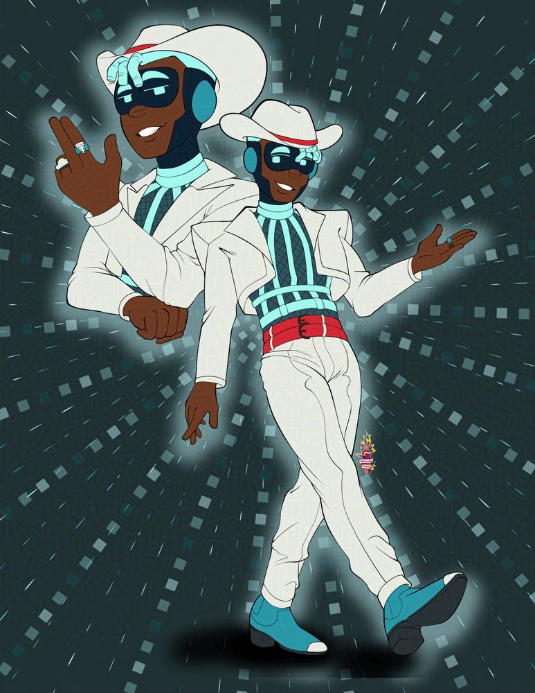 Art of my character Neo in modern western attire, inspired by Lil Nas X