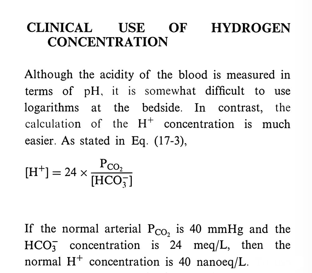 [H+] = 24 x pCO2/[HCO3-]