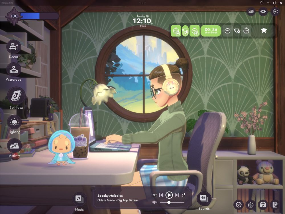 void's Spiritsona sitting at a desk and typing on their laptop