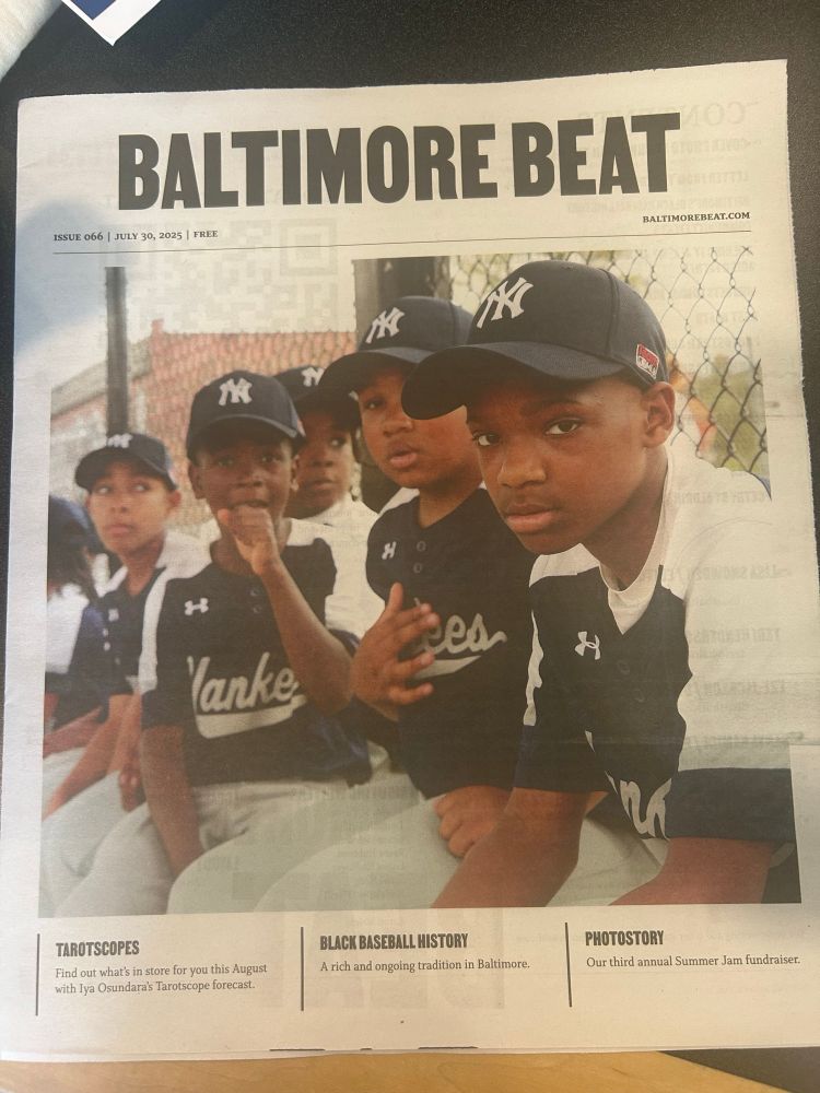 A new edition of Baltimore Beat. It shows a group of young boys in baseball uniforms 