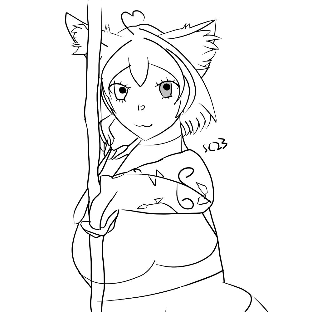 Sketch of Ven holding arrow