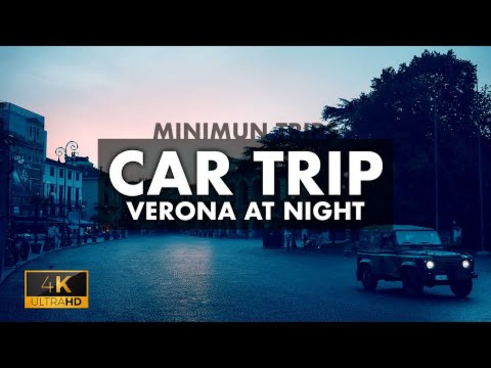 Mysterious Car Trip Unveiled in Night time Verona! -Video 4K