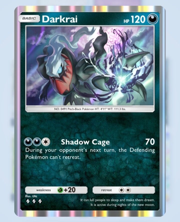 Darkrai from the Pokémon trading card game pocket app.