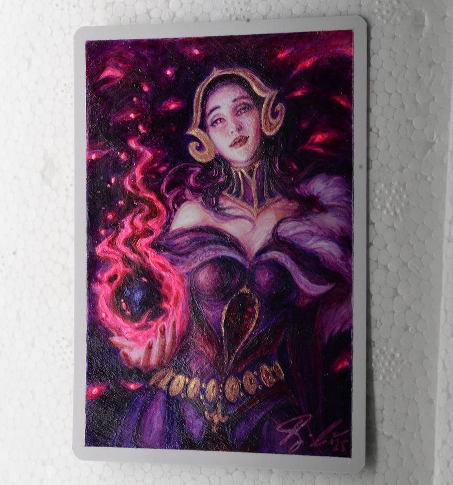 The same painting but tilted to the side to show the shiny effects (with mixed results).