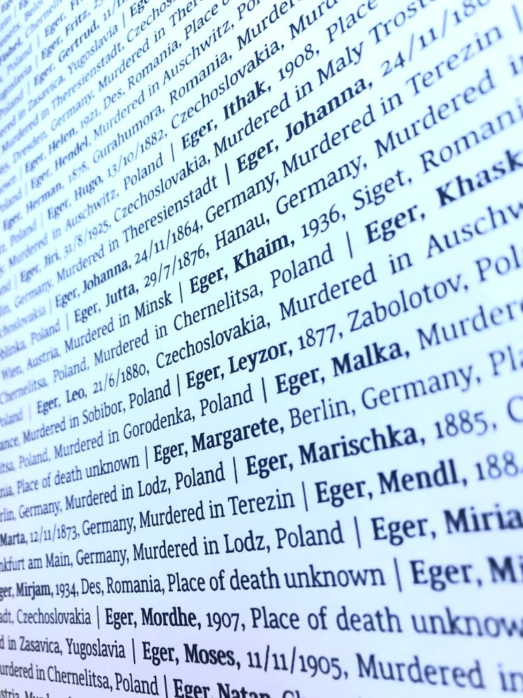 Names in the Holocaust death books at Auschwitz 