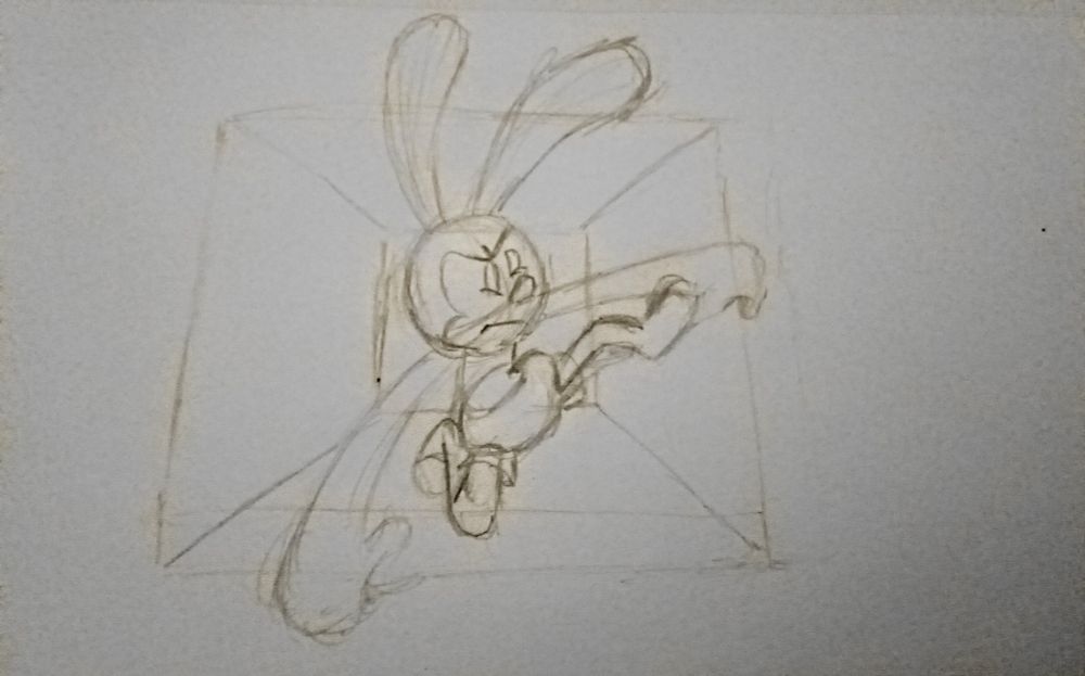 Oswald's trying to escape a box 