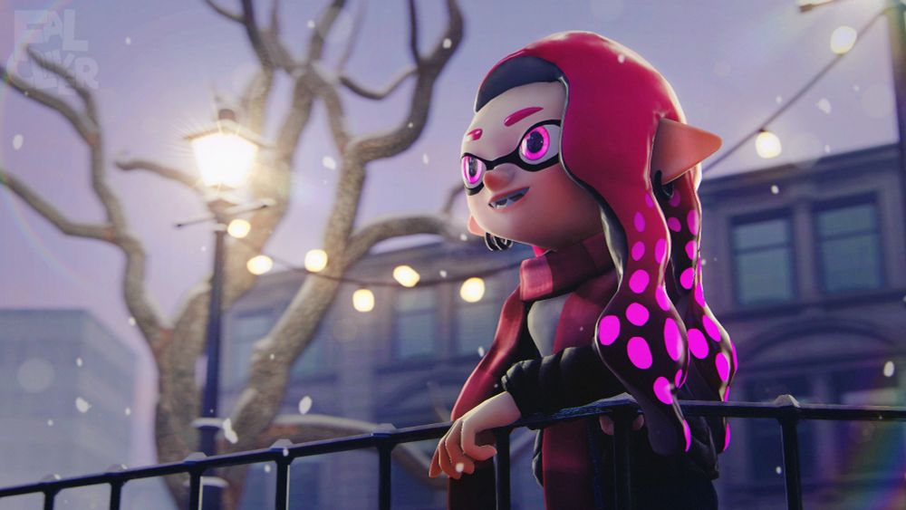 My Splatoon OC Tanisha in a snowy city