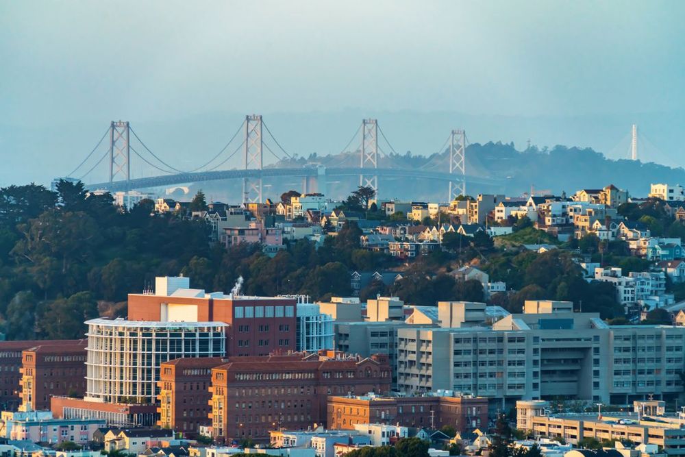 Photo of San Francisco with Golden Gate Bridge in the back.