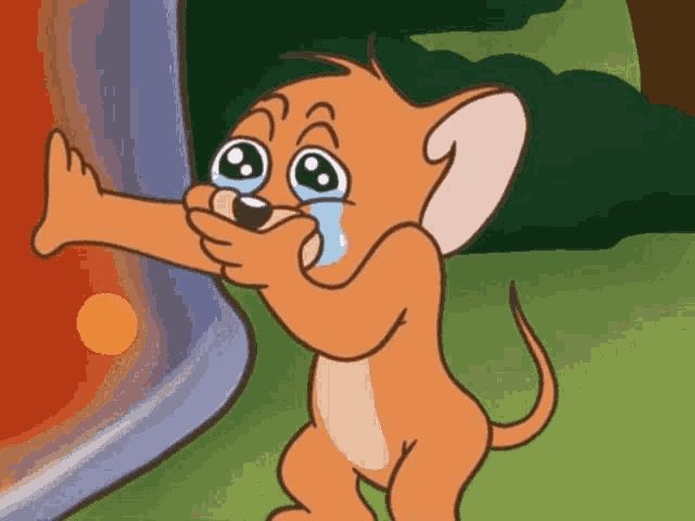 Jerry from Tom and Jerry crying