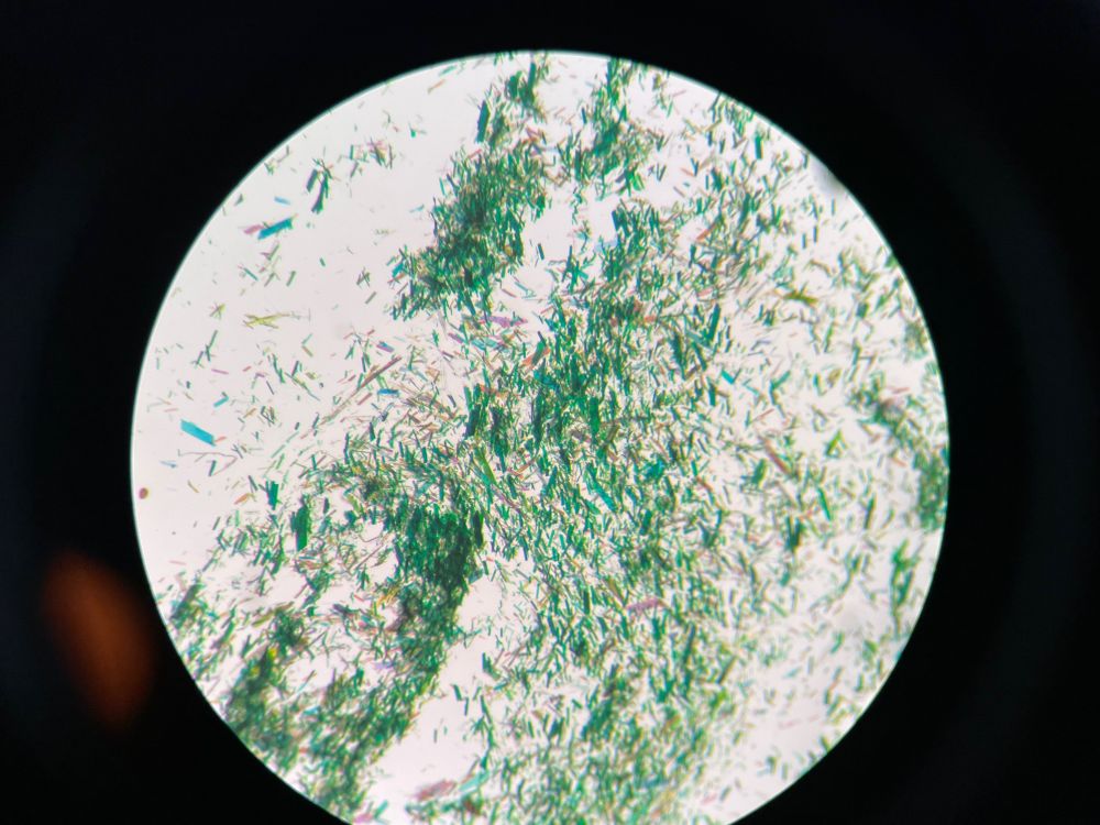 Green coloured crystals
