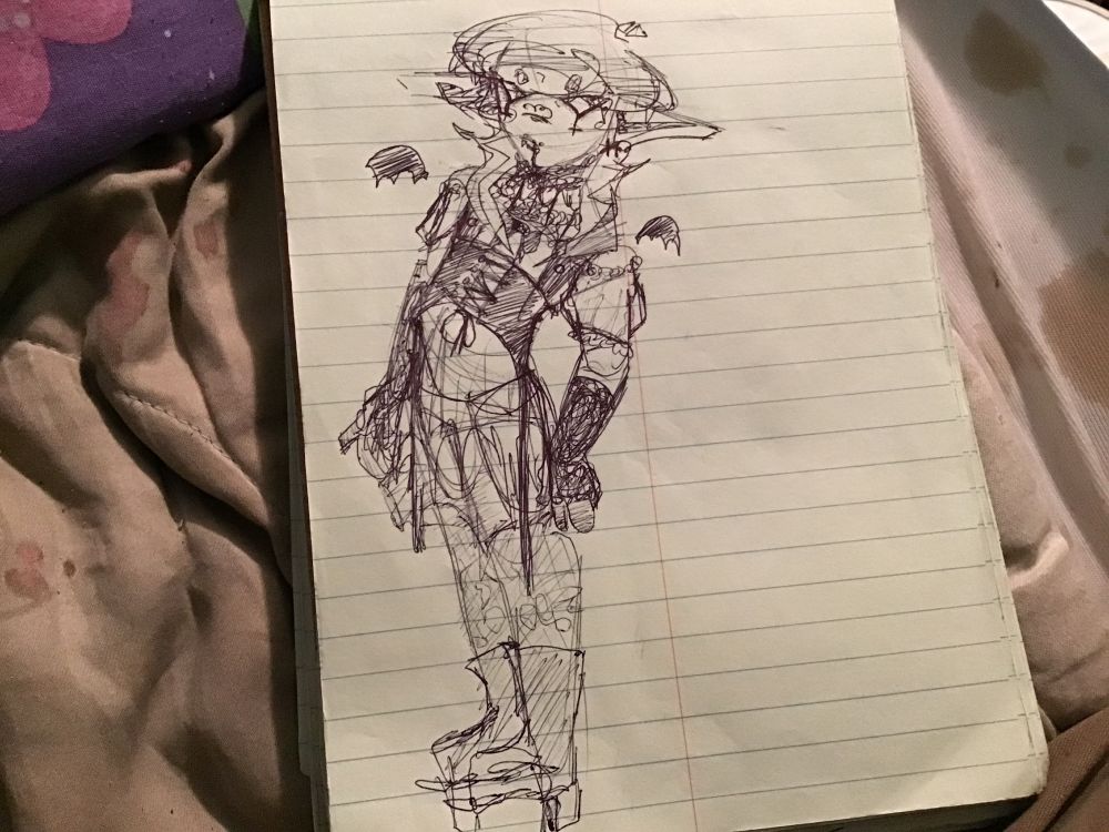 vintage in a vamperic goth dress and their back is at a 90 degree angle and about to snap