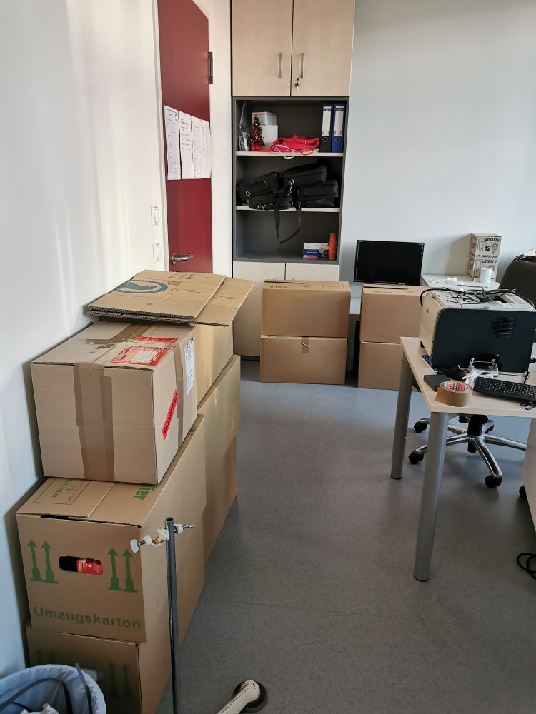 Office with boxes for moving
