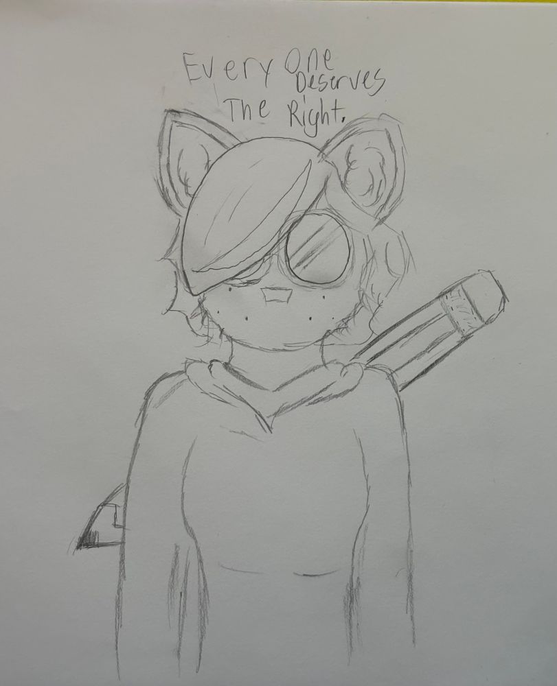 Cheri Silver, with The Pencil holstered behind her, quoting “Everyone Deserves The Right.”