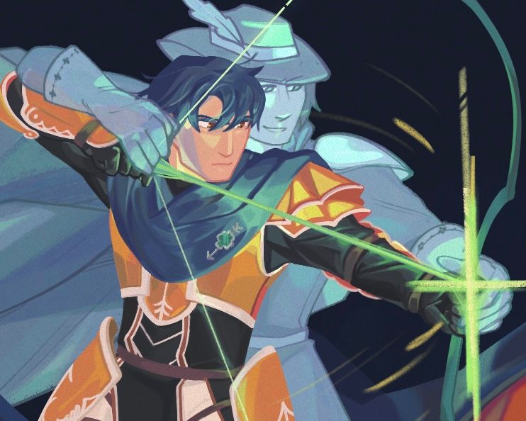 A cropped close-up of the Freddric and Viridian painting.
