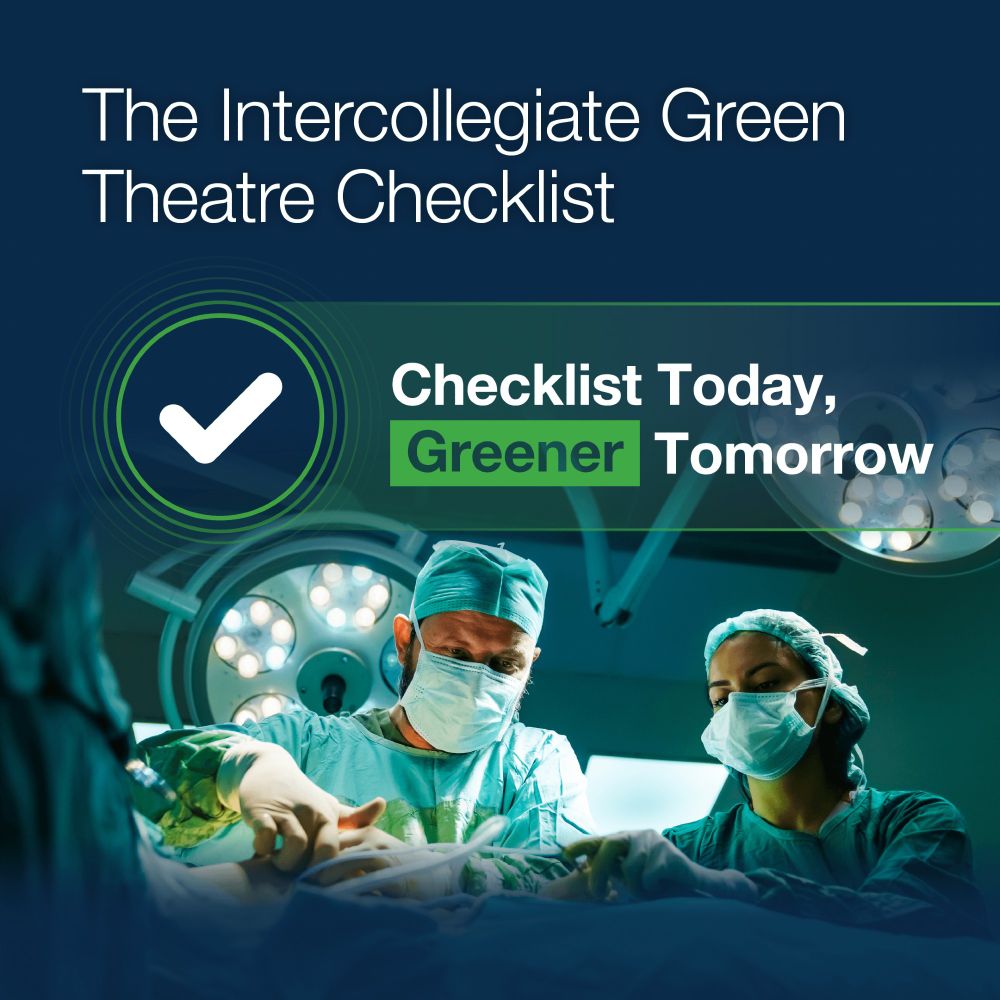The Intercollegiate Green Theatre Checklist
TICK
Checklist Today, Greener Tomorrow.
Image of 2 doctors in surgery