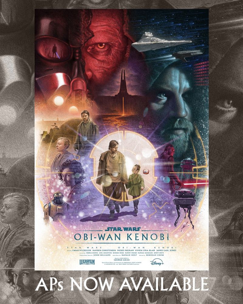 Illustrated poster of the tv series OBI WAN KENOBI.