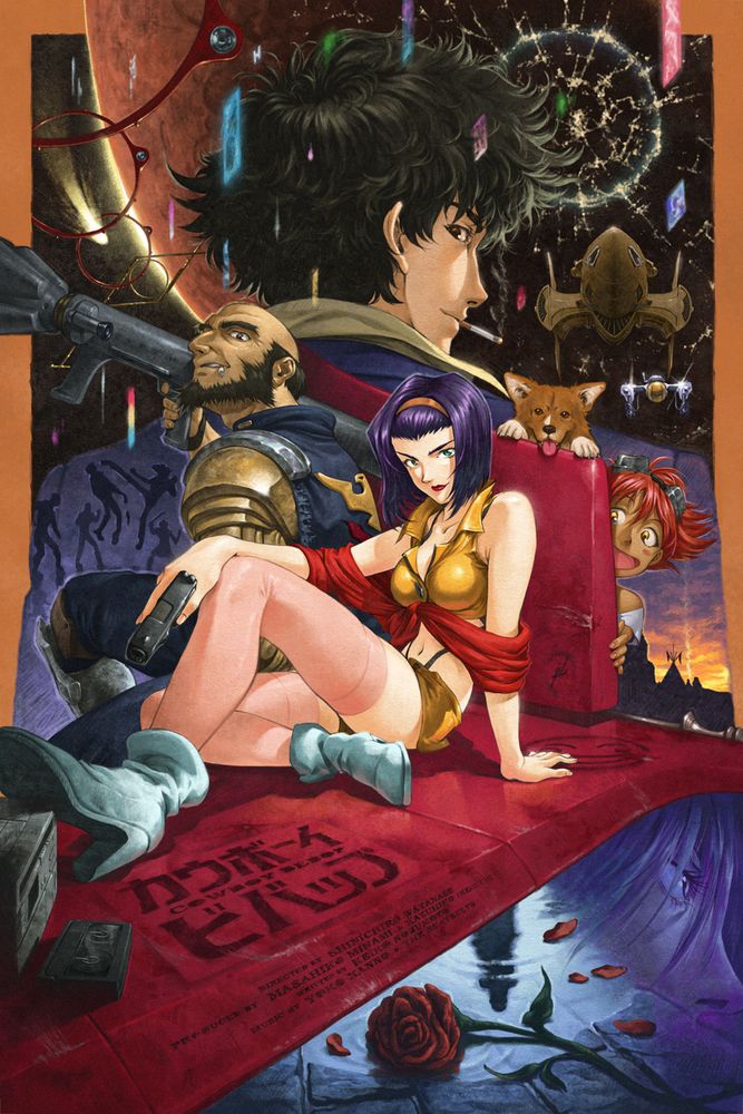 Illustrated poster of the japanese anime series COWBOY BEBOP.